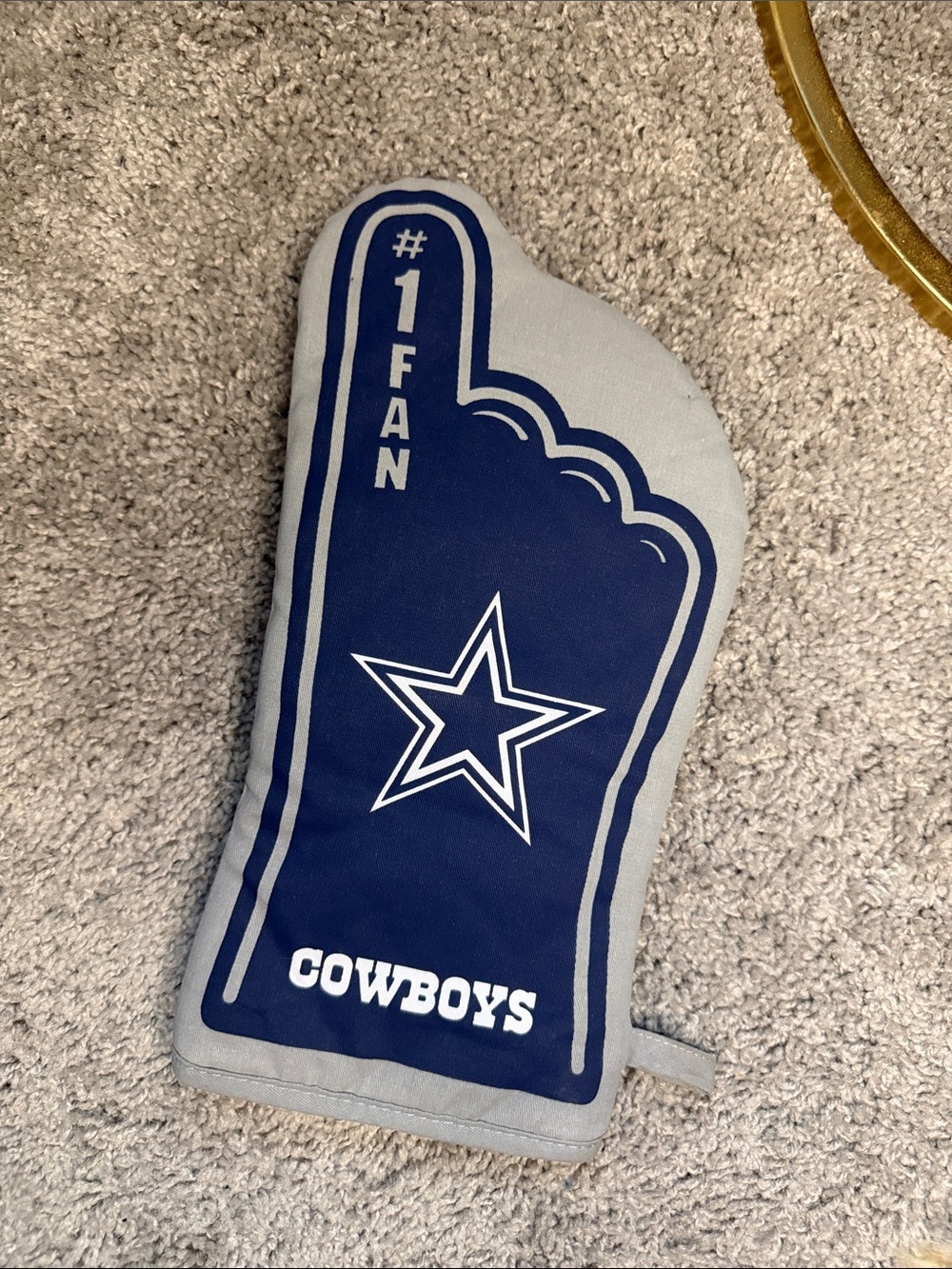 Dallas Cowboys #1 Fan Foam Finger Oven Mitt - Navy & Gray